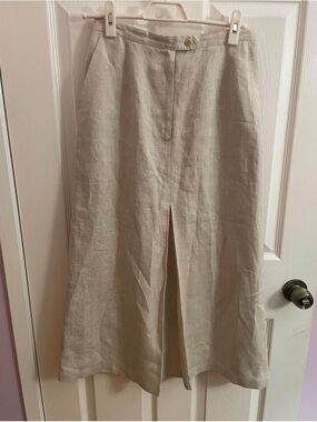 Talbots Beige Linen Blend Skirt